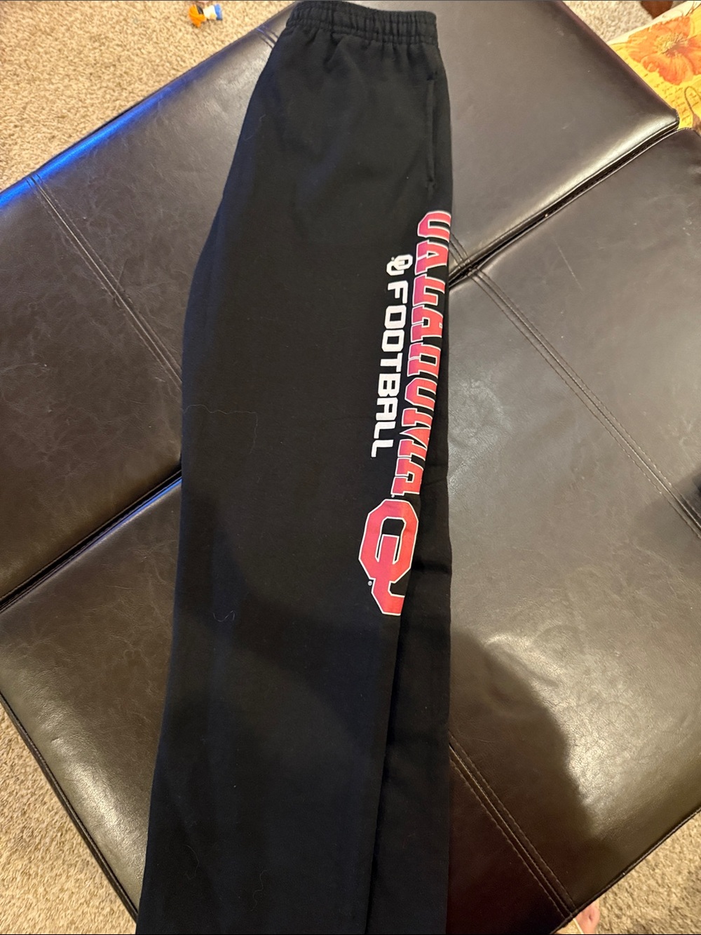 Black junior Sweatpants with Red Football Side Graphic